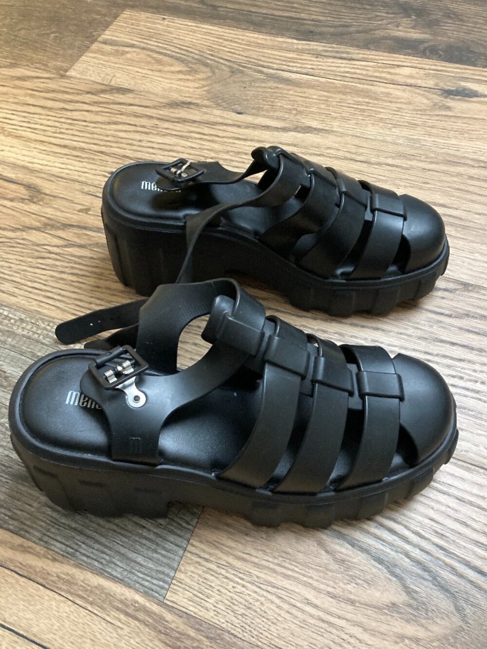 Black Melissa Fisherman Jelly Platform Sandals Women’s US size 10